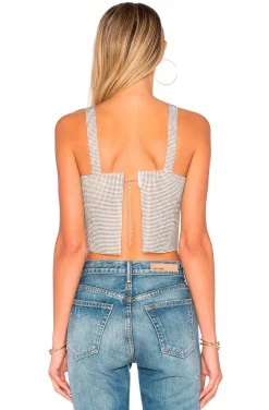 CROP TOP CRISTALES PLATA
