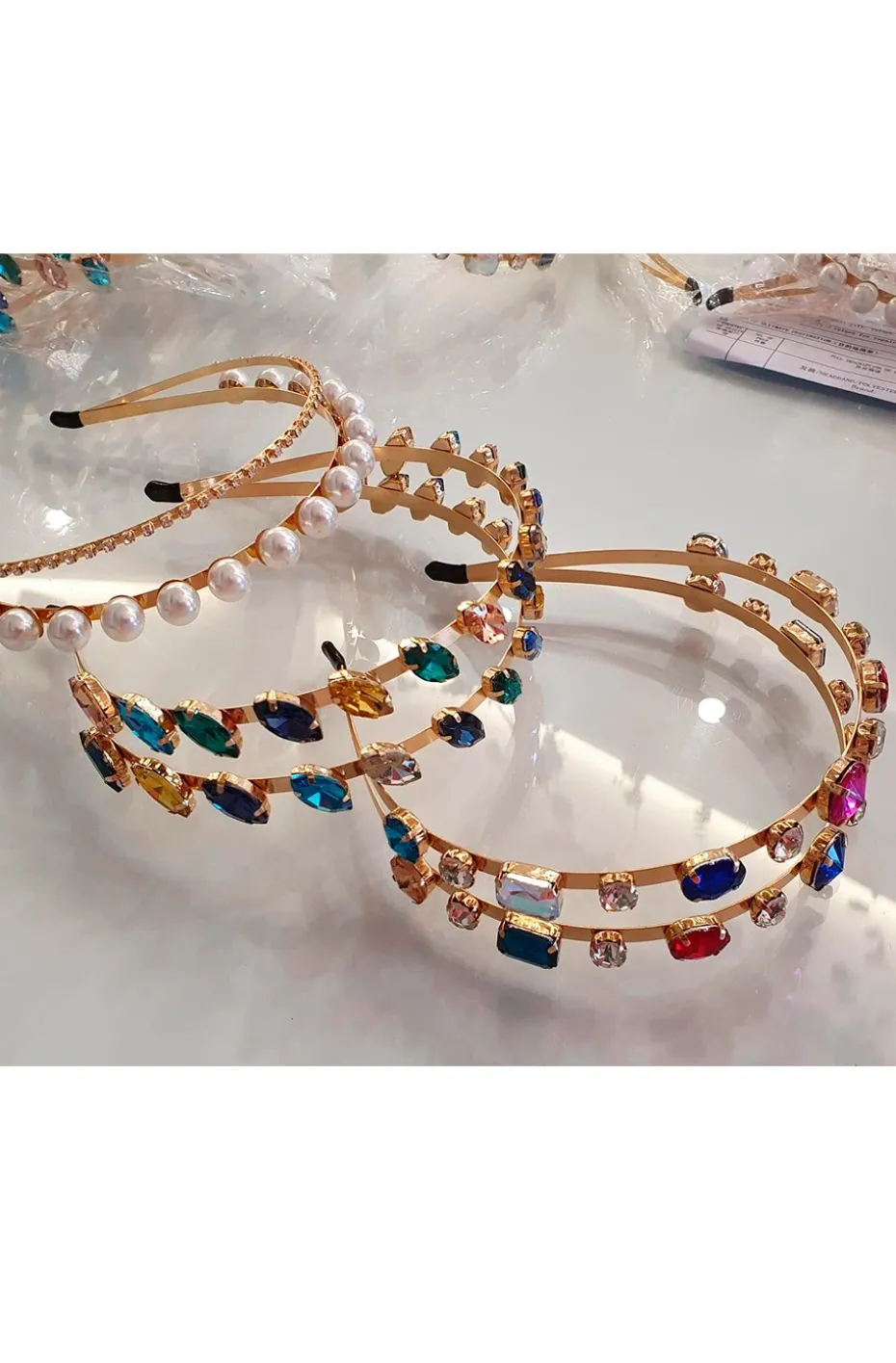 DIADEMA DOBLE CRISTALES MULTICOLOR