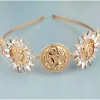DIADEMA GRIEGA MONEDAS CRISTALES