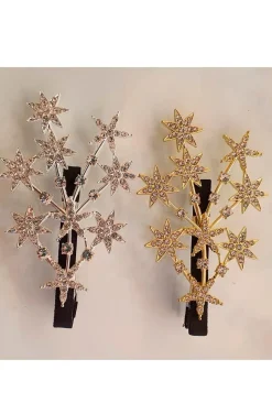 HORQUILLA ESTRELLAS CRISTALES SILVER