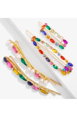 HORQUILLA MULTICOLOR STRASS Y PERLAS