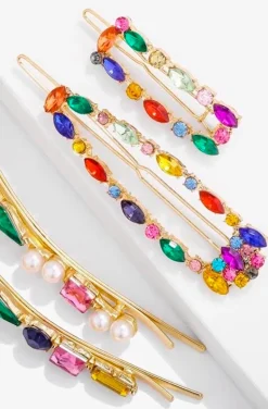 HORQUILLA MULTICOLOR STRASS Y PERLAS