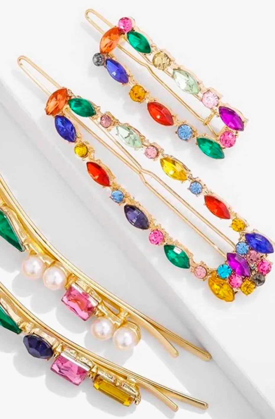 HORQUILLA MULTICOLOR STRASS Y PERLAS