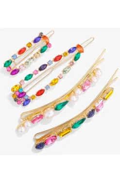 HORQUILLA MULTICOLOR STRASS Y PERLAS