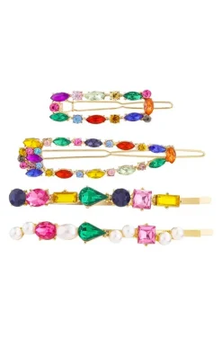 HORQUILLA MULTICOLOR STRASS Y PERLAS