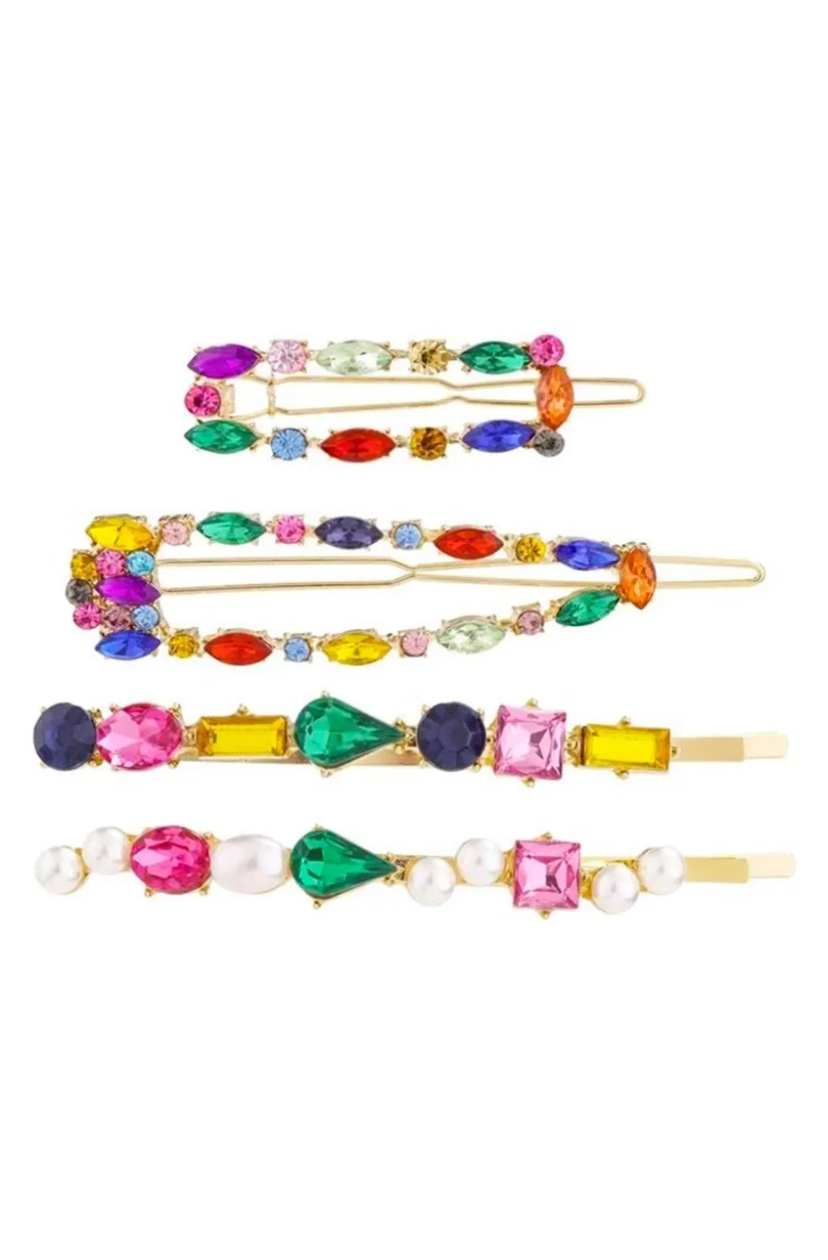 HORQUILLA MULTICOLOR STRASS Y PERLAS