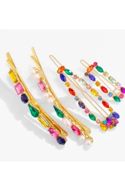 HORQUILLA MULTICOLOR STRASS Y PERLAS
