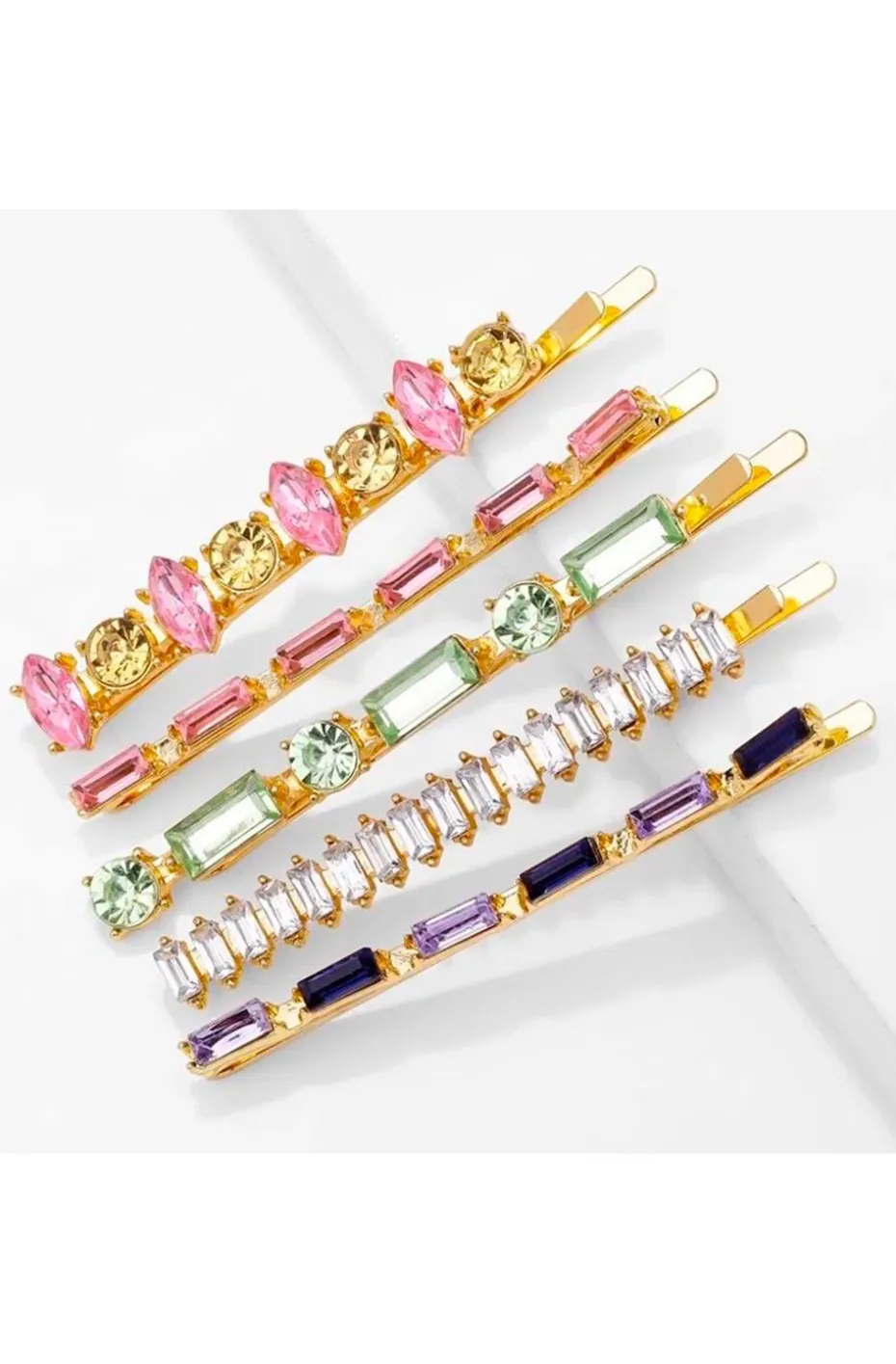 HORQUILLA STRASS BAGUETTE ROSA