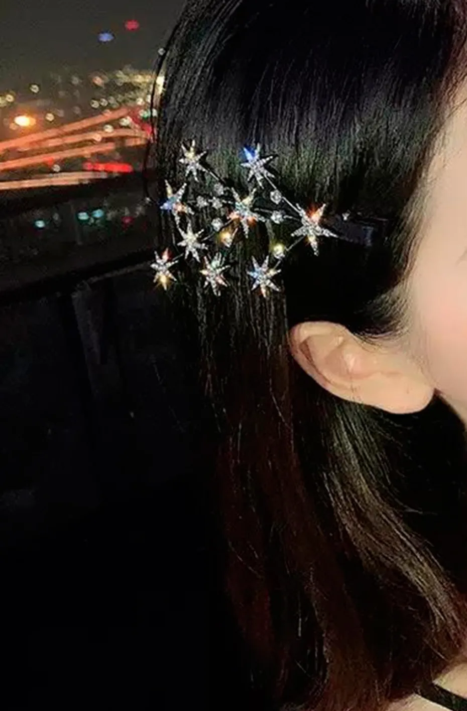 HORQUILLAS ESTRELLAS CRISTALES GOLD
