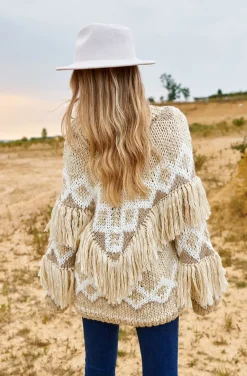 JERSEY LUCINDA HAND MADE FRINGED BOHO SWEATER BY FETICHE SUANCES