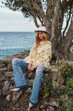 JERSEY LUCINDA HAND MADE FRINGED BOHO SWEATER BY FETICHE SUANCES