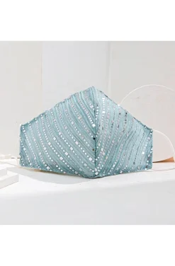 MASCARILLA AZUL DETALLES PLATA