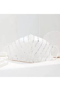MASCARILLA BLANCO ROTO DESTELLOS PLATA