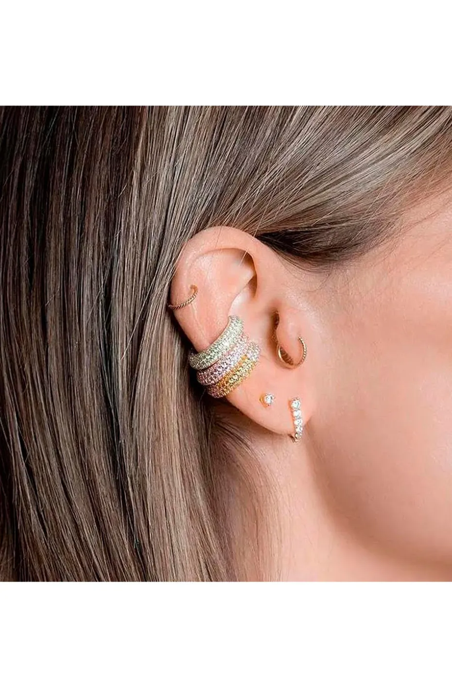 PENDIENTE EAR CUFF DE CRISTALES