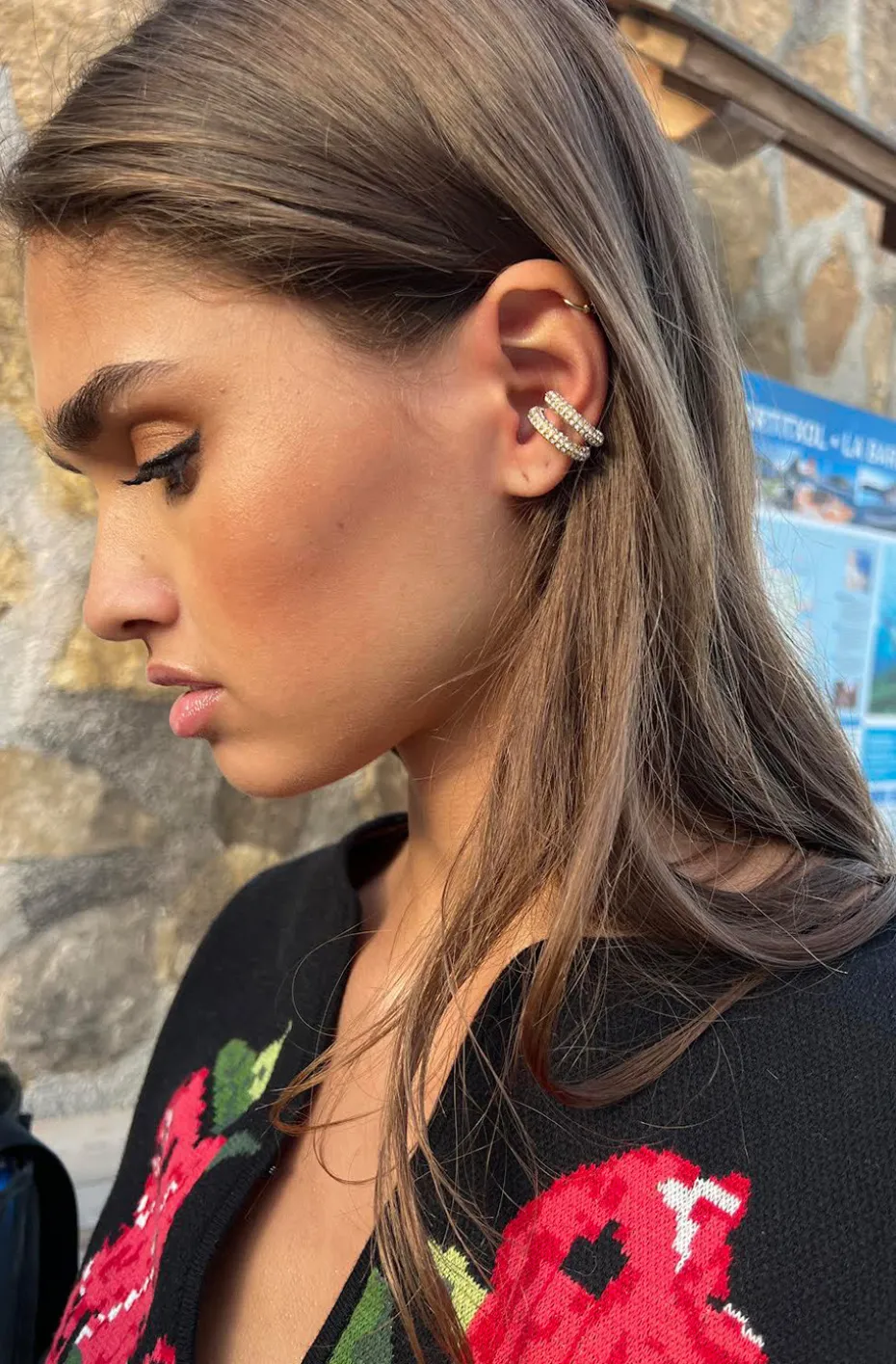 PENDIENTE EAR CUFF DE CRISTALES