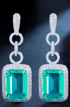PENDIENTES JOYA VERDE AGUA