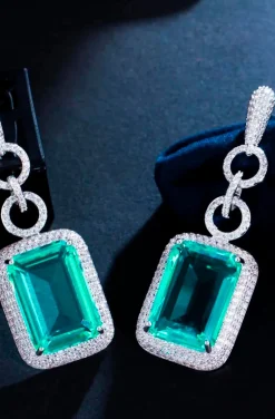 PENDIENTES JOYA VERDE AGUA