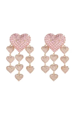 PENDIENTES JOYERIA CORAZONES ROSA