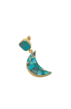 PENDIENTES MEDIA LUNA TURQUESA