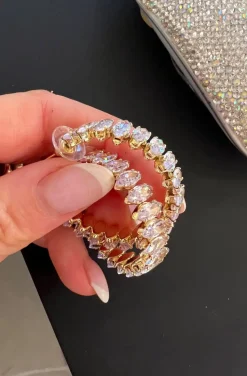 PENDIENTES ARO BRILLANTES OVALADOS