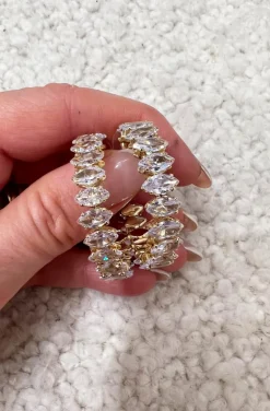 PENDIENTES ARO BRILLANTES OVALADOS