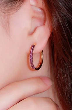 PENDIENTES ARO CIRCONITAS AMATISTA