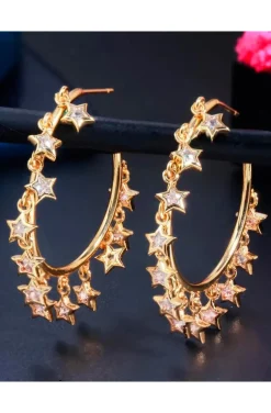 PENDIENTES ARO CON ESTRELLAS