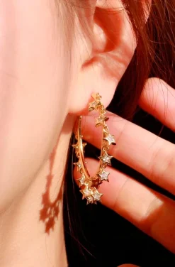 PENDIENTES ARO CON ESTRELLAS