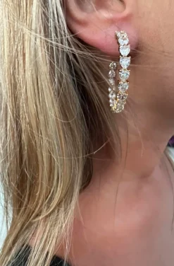 PENDIENTES ARO CORAZONES DORADO