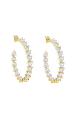 PENDIENTES ARO CORAZONES DORADO