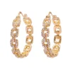 PENDIENTES ARO ESLABONES CIRCONITAS GOLD