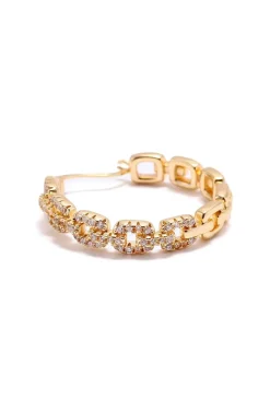 PENDIENTES ARO ESLABONES CIRCONITAS GOLD