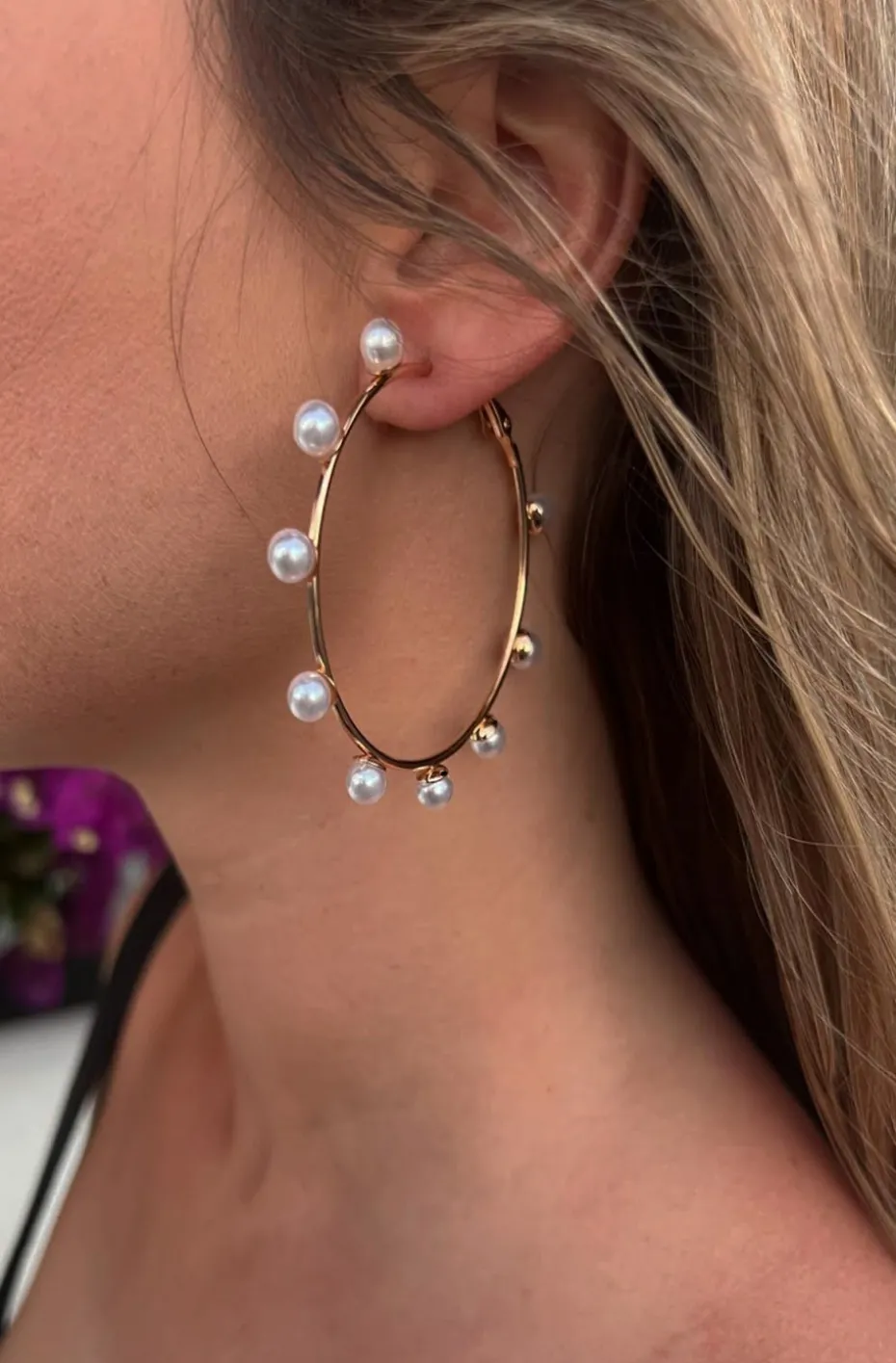 PENDIENTES AROS CON PERLAS