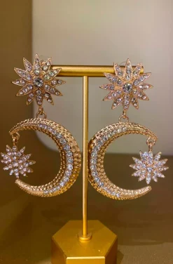 PENDIENTES BOHEMIOS DOS LUNAS DOS ESTRELLAS