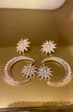 PENDIENTES BOHEMIOS DOS LUNAS DOS ESTRELLAS