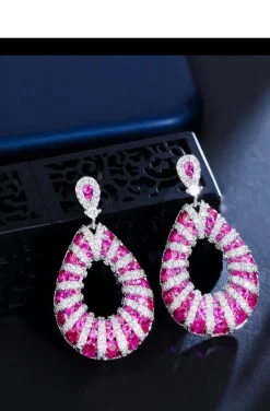 PENDIENTES CIRCONITAS PINK & SILVER