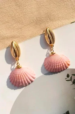 PENDIENTES CONCHA PINK