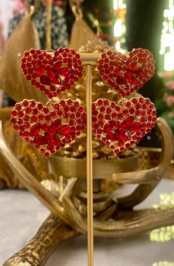 PENDIENTES CORAZONES ROUGE