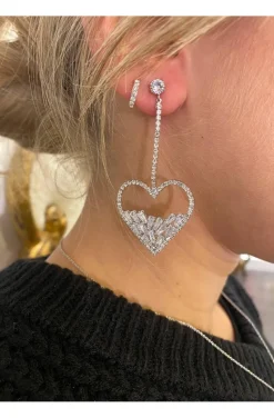 PENDIENTES CORAZONES TIRA DE CRISTALES