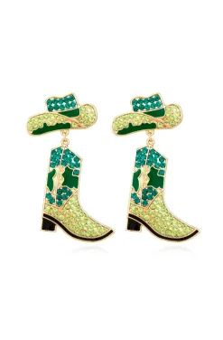 PENDIENTES COWBOY BOOTS GREEN