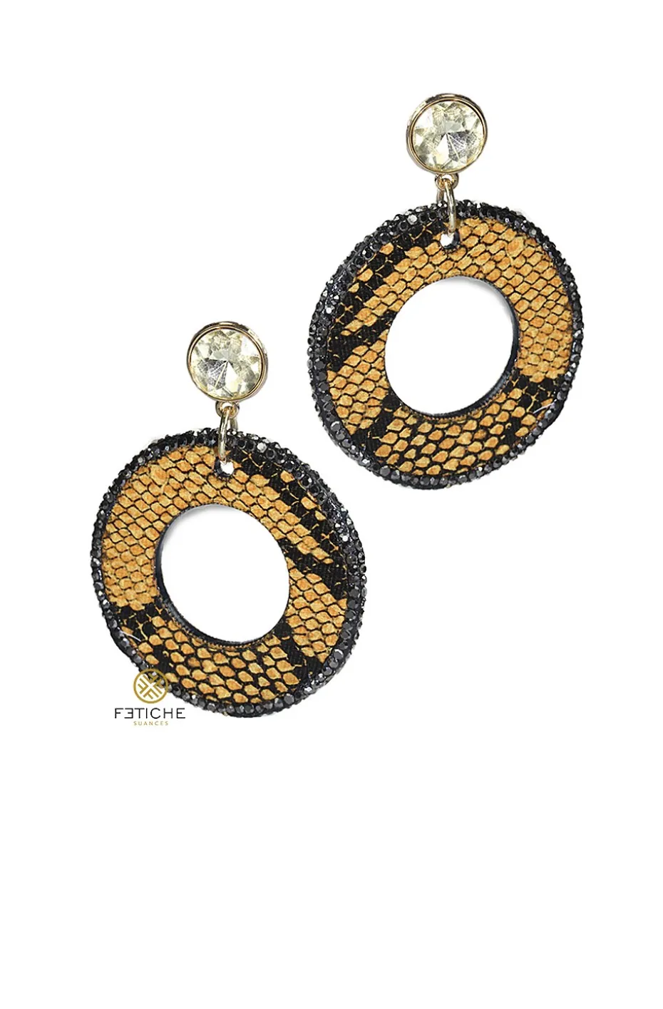 PENDIENTES CÍRCULO SNAKE NARANJA