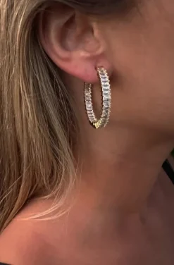 PENDIENTES DE ARO BAGUETTE CON CIRCONITAS