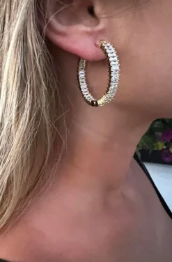 PENDIENTES DE ARO BAGUETTE CON CIRCONITAS