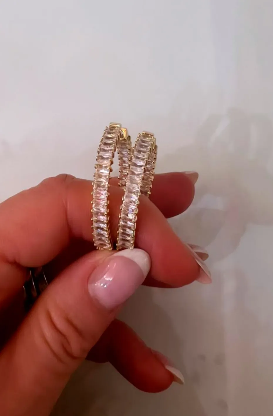 PENDIENTES DE ARO BAGUETTE CON CIRCONITAS