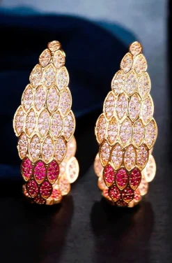PENDIENTES DE ARO CIRCONITAS PINK DEGRADEE