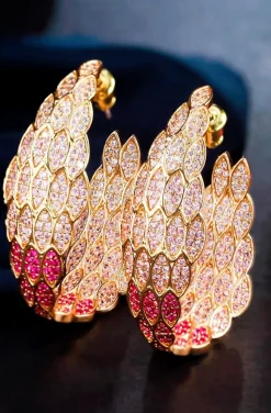 PENDIENTES DE ARO CIRCONITAS PINK DEGRADEE