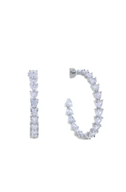 PENDIENTES DE ARO CORAZONES PLATA