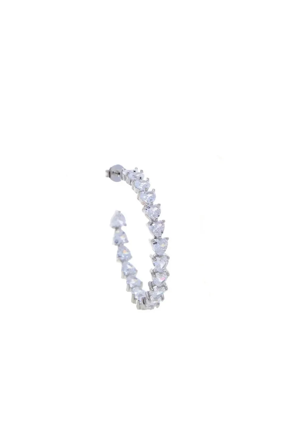 PENDIENTES DE ARO CORAZONES PLATA