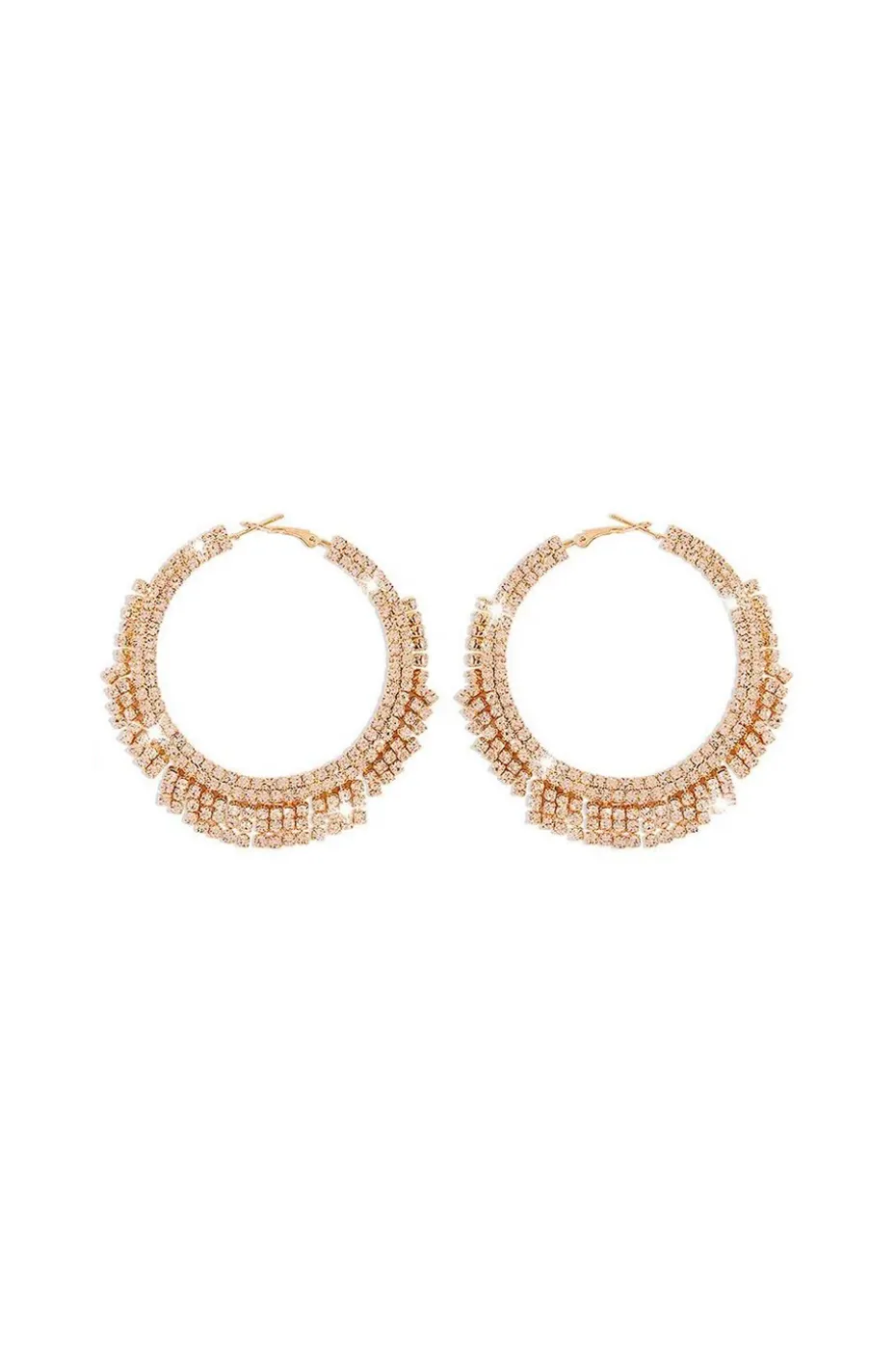 PENDIENTES DE ARO CRISTALES DORADOS SHINING