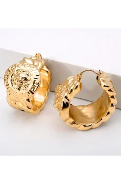 PENDIENTES DE ARO DORADO TRENZADO MEDUSA